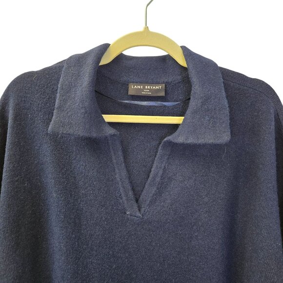 Lane Bryant Wool Blend Color Block Sleeve V-Neck Sweater Size 22/24 - Picture 4 of 6